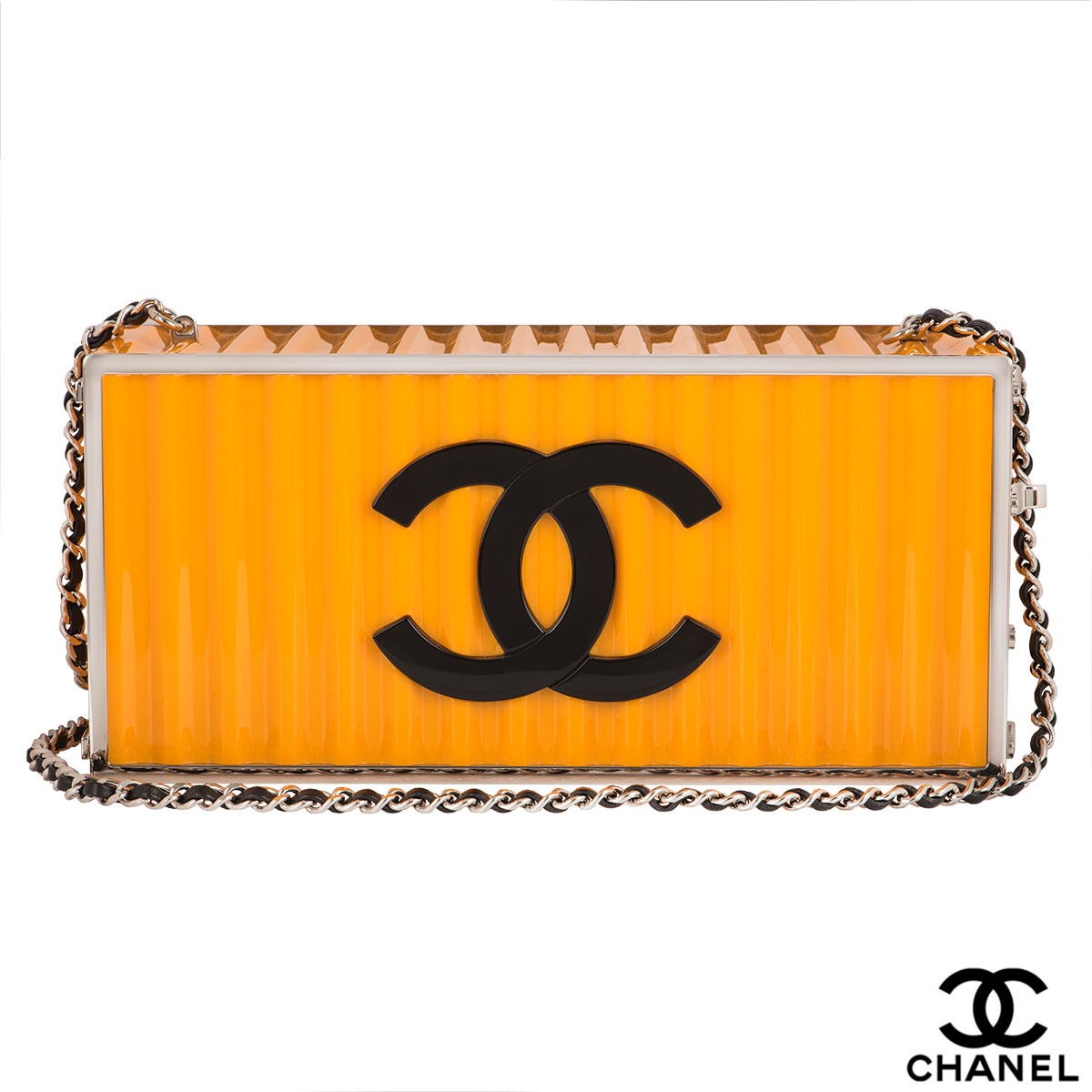 Chanel Paris-Hamburg Yellow Lucite Shipping Container Clutch Bag